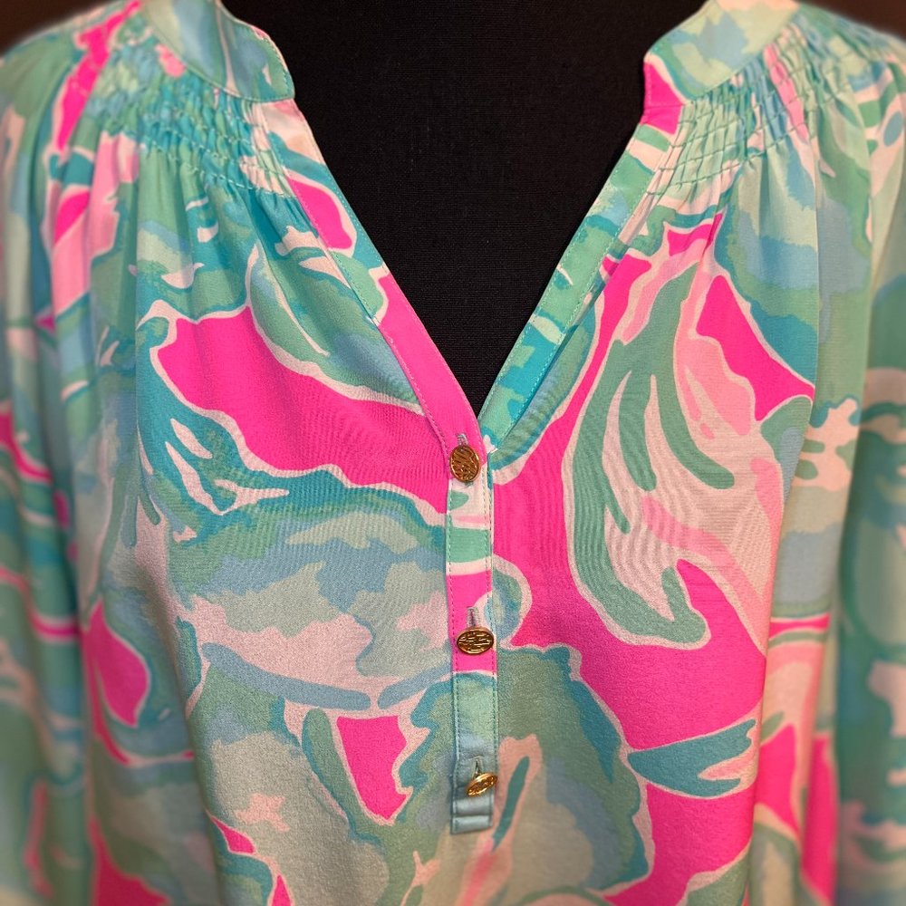 Lilly Pulitzer Elsa Blouse – Alessia Pink Sands – Size Large